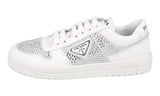 Prada Women's White Leather Downtown Sneaker 1E348N