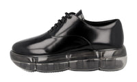 Prada Women's Black Brushed Spazzolato Leather Sneaker 1E431L