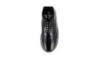 Prada Women's Black Brushed Spazzolato Leather Sneaker 1E431L