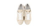 Prada Women's Beige Leather Downtown Sneaker 1E535L