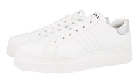 Prada Women's White Leather Macro Sneaker 1E536L