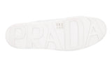 Prada Women's White Leather Macro Downtown Bold Platform Sneaker 1E536L
