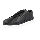 Prada Women's Black Leather Downtown Bold Platform Sneaker 1E536L