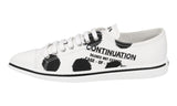 Prada Women's White Synthesis Polka Dot Pointy Sneaker 1E617M
