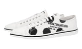 Prada Women's White Synthesis Polka Dot Pointy Sneaker 1E617M