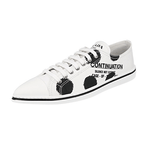 Prada Women's White Synthesis Polka Dot Pointy Sneaker 1E617M