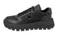 Prada Women's Black Leather Prax01 Symbole Platform Sneaker 1E620N