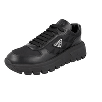 Prada Women's Black Leather Prax01 Symbole Platform Sneaker 1E620N