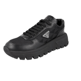 Prada Women's Black Leather Prax01 Symbole Platform Sneaker 1E620N