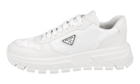 Prada Women's White Leather Prax01 Symbole Triangle Platform Sneaker 1E620N