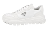 Prada Women's White Leather Prax01 Symbole Triangle Platform Sneaker 1E620N