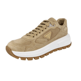 Prada Women's Beige Leather Prax Bold Platform Sneaker 1E621N