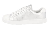 Prada Women's Silver Leather Downtown Cap Toe Sneaker 1E663I