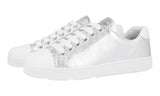 Prada Women's Silver Leather Downtown Cap Toe Sneaker 1E663I