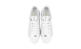 Prada Women's Silver Leather Downtown Cap Toe Sneaker 1E663I