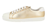 Prada Women's Gold Leather Downtown Cap Toe Sneaker 1E663I