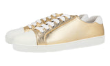 Prada Women's Gold Leather Downtown Cap Toe Sneaker 1E663I