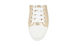 Prada Women's Gold Leather Downtown Cap Toe Sneaker 1E663I