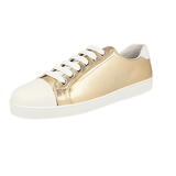 Prada Women's Gold Leather Downtown Cap Toe Sneaker 1E663I