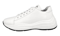Prada Women's White Brushed Spazzolato Leather Sneaker 1E679L