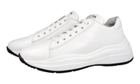 Prada Women's White Brushed Spazzolato Leather Sneaker 1E679L