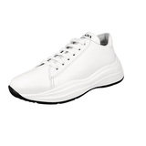 Prada Women's White Brushed Spazzolato Leather Prax Platform Sneaker 1E679L