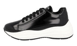 Prada Women's Black Brushed Spazzolato Leather Prax Platform Sneaker 1E679L