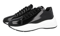 Prada Women's Black Brushed Spazzolato Leather Sneaker 1E679L