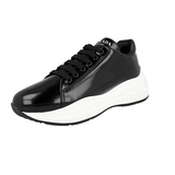 Prada Women's Black Brushed Spazzolato Leather Prax Platform Sneaker 1E679L