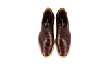 Prada Women's Brown welt-sewn Leather Plateau Derby Full Brogue Business Shoes 1E722E