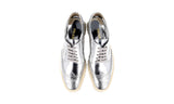 Prada Women's Silver welt-sewn Leather Derby Lace-up Shoes 1E722E