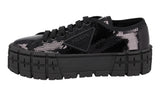 Prada Women's Black Cassetta  Double Wheel Sequin Sneaker 1E787M