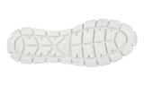 Prada Women's White Leather Sequin Pailletten Double Wheel Platform Plateau Vip Sneaker 1E787M