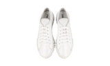 Prada Women's White Leather Sequin Pailletten Double Wheel Platform Plateau Vip Sneaker 1E787M