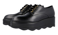 Prada Women's Black welt-sewn Leather Lace-up Shoes 1E851H