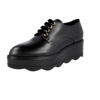 Prada Women's Black welt-sewn Leather Lace-up Shoes 1E851H