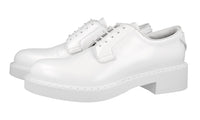 Prada Women's White Brushed Spazzolato Leather Business Shoes 1E877M