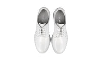 Prada Women's White Brushed Spazzolato Leather Business Shoes 1E877M