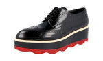 Prada Women's 1E935G 85M F022C welt-sewn Leather Lace-up Shoes