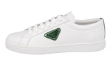 Prada Women's White Brushed Spazzolato Leather Downtown Sneaker 1E941M