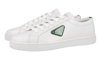 Prada Women's White Brushed Spazzolato Leather Sneaker 1E941M