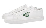 Prada Women's White Brushed Spazzolato Leather Downtown Sneaker 1E941M