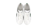 Prada Women's White Brushed Spazzolato Leather Downtown Sneaker 1E941M