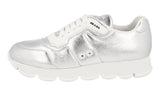 Prada Women's Silver Leather Cloud Sneaker 1E946L
