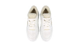 Prada Women's White Leather Downtown Bold Shearling Fur Platform Sneaker 1E947M