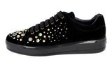 Prada Women's Black Leather Crystal Night Sky Sneaker 1E971H