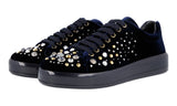 Prada Women's Blue Leather Crystal Night Sky Sneaker 1E971H