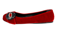 Prada Women's Red Leather Ballerina Loafers 1F765H