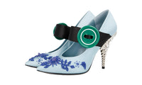 Prada Women's Blue Leather Pumps / Heels 1I011I
