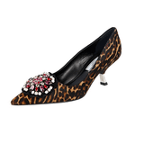 Prada Women's Multicoloured Leather Crystal Brooch Pumps / Heels 1I015G